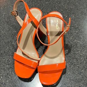 Mix No. 6 Bold Orange Heeled Sandals